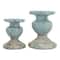 Hello Honey® 5" Distressed Blue Terracotta Pillar Candleholder